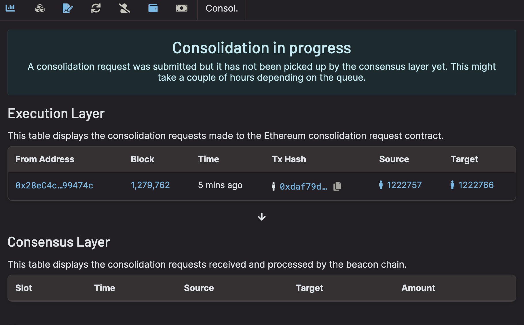 Launchpad validator exit notification