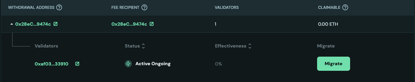 Launchpad migrate action